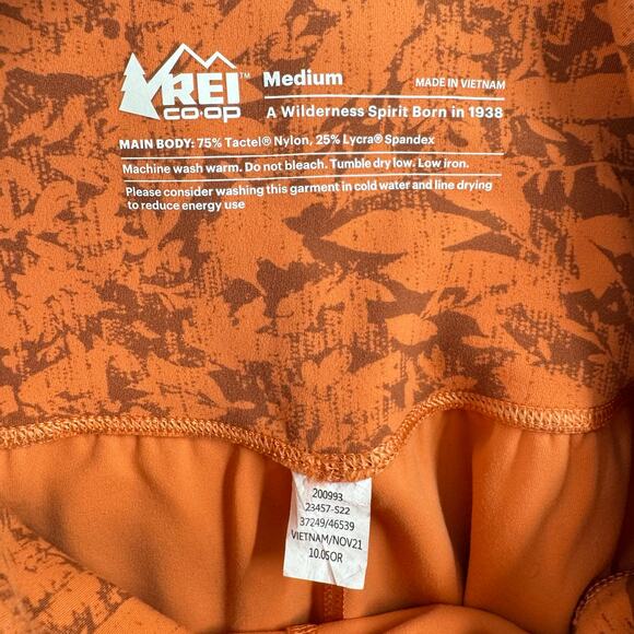 REI Co-Op Athletic Shorts Womens Med Orange Mid Thigh Yoga Stretch Work Out - Picture 5 of 9